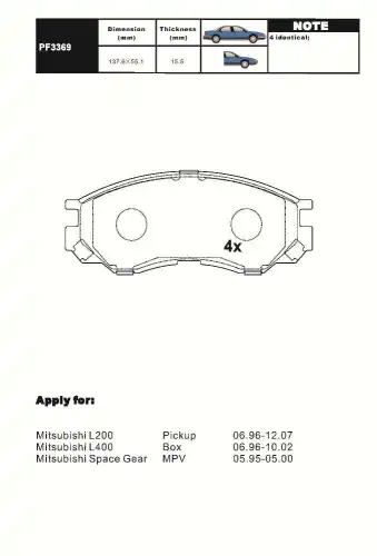 Тормозные колодки дисковые AIKO PF3369