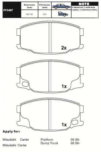 Тормозные колодки дисковые AIKO PF3407