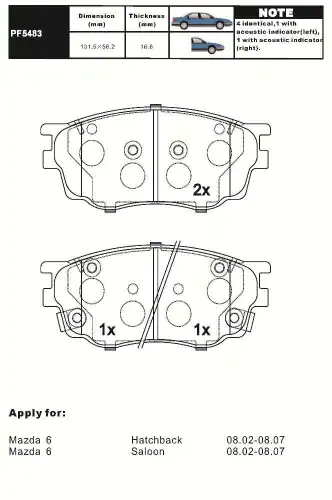 Тормозные колодки дисковые AIKO PF5483