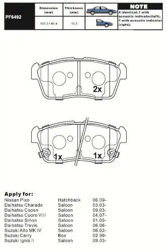 Тормозные колодки дисковые AIKO PF6492