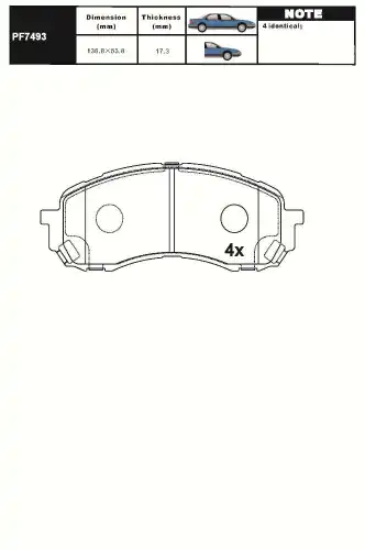 Тормозные колодки дисковые AIKO PF7493
