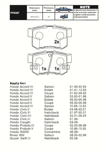 Тормозные колодки дисковые AIKO PF8397