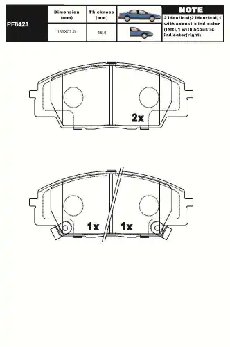 Тормозные колодки дисковые AIKO PF8423