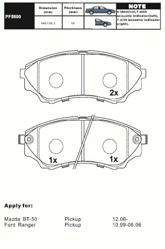 Тормозные колодки дисковые AIKO PF5800