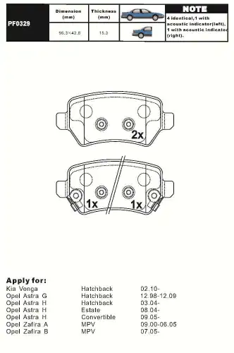 Тормозные колодки дисковые AIKO PF0329