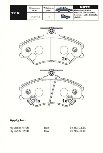 Тормозные колодки дисковые AIKO PF0112