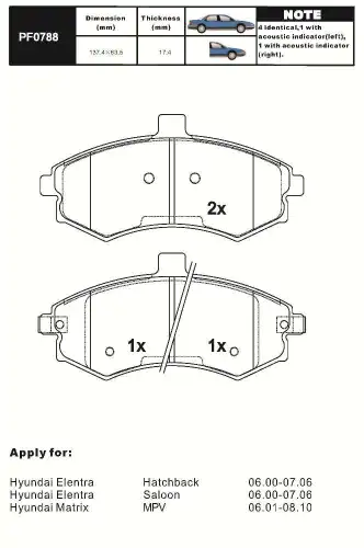 Тормозные колодки дисковые AIKO PF0788