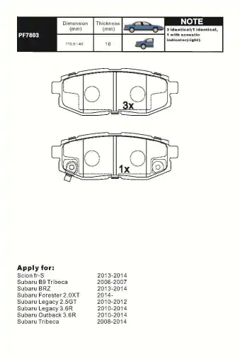 Тормозные колодки дисковые AIKO PF7803