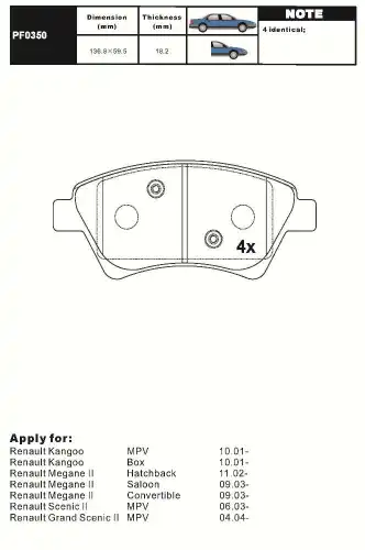 Тормозные колодки дисковые AIKO PF0350