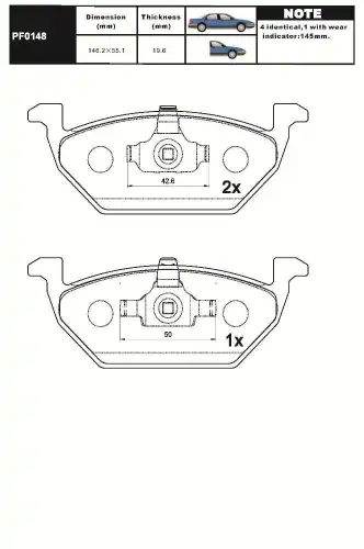 Тормозные колодки дисковые AIKO PF0148