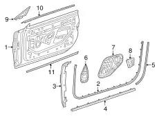 Уплотнитель двери MB 217 720 02 54