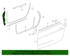 Уплотнитель двери MB 231 727 01 30