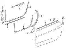 Уплотнитель двери MB 231 727 01 30