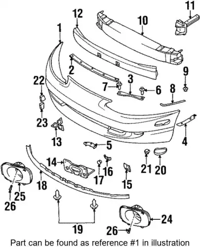 Бампер передний (97-99) USA type MR296443 MITSUBISHI
