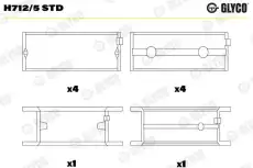 вкладыши HL к-кт ! \ MB LPO 3.8 D/TD OM314 65> std (5) H712/5 STD GLYCO