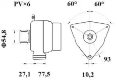Генератор MG 198 Z1660 28V 60A MAHLE