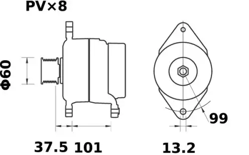 Генератор MG 610 Z1660 14V 200A MAHLE