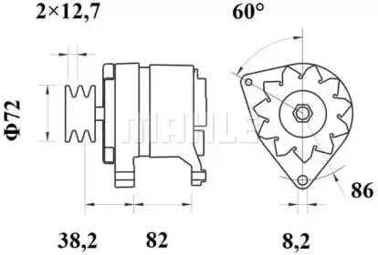 Генератор MG 629 Z1660 28,5V 140A MAHLE