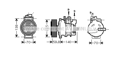 Компрессор кодиционера AIAK295 AVA