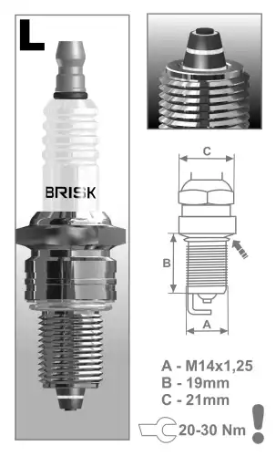 Свеча зажигания BRISK LR12ZC