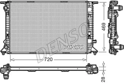 Радиатор системы охлаждения двигателя DENSO DRM02022