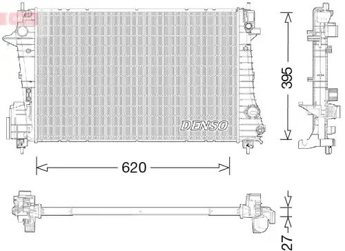 Радиатор системы охлаждения двигателя DENSO DRM15009