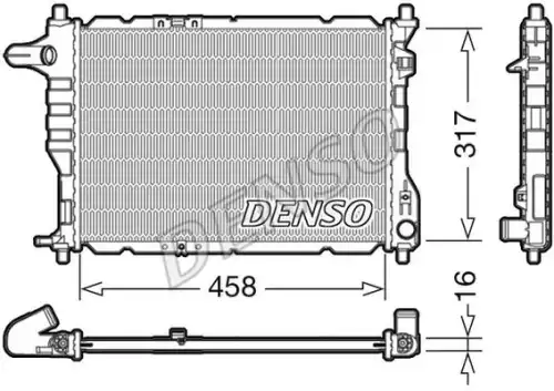 Радиатор системы охлаждения двигателя DENSO DRM08005