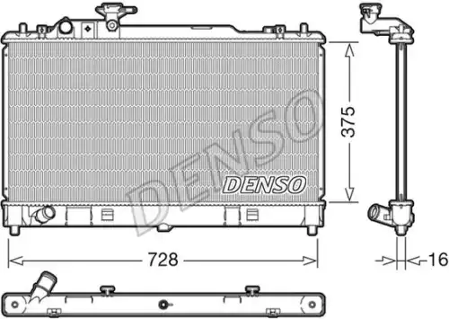 Радиатор системы охлаждения двигателя DENSO DRM44033