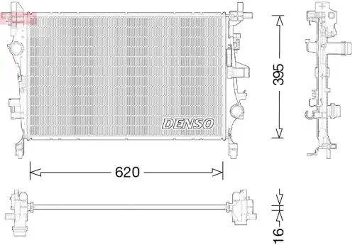 Радиатор системы охлаждения двигателя DENSO DRM09044
