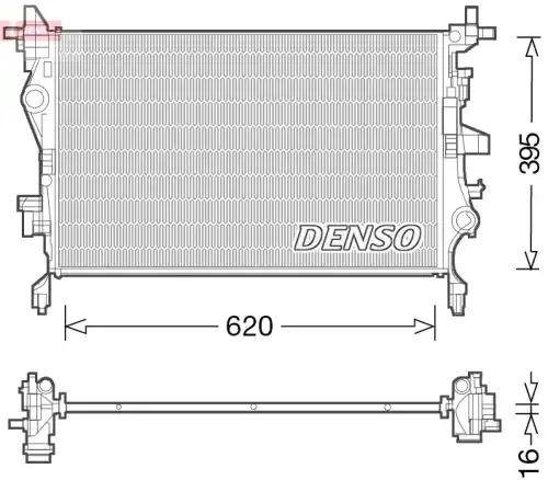 Радиатор системы охлаждения двигателя DENSO DRM06036