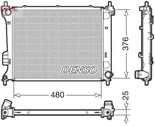 Радиатор системы охлаждения двигателя DENSO DRM41011