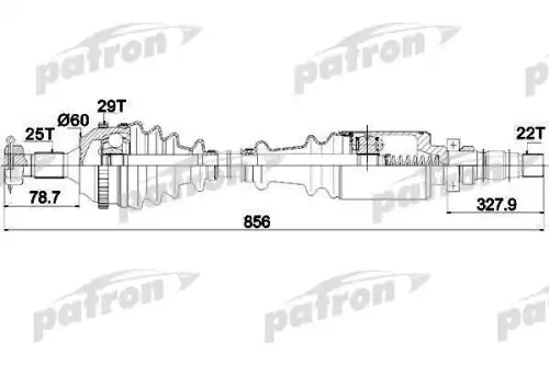 Вал приводной в сборе PATRON PDS0105