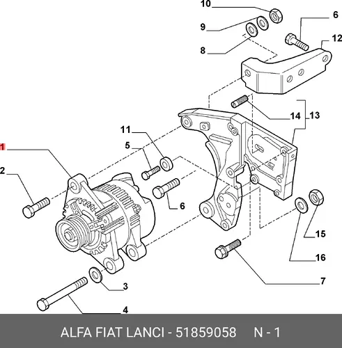 Генератор LANCIA 51859058