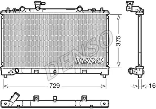 Радиатор системы охлаждения двигателя DENSO DRM44038