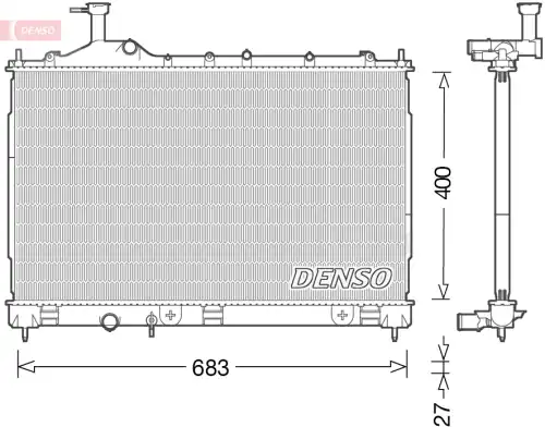 Радиатор системы охлаждения двигателя DENSO DRM45038
