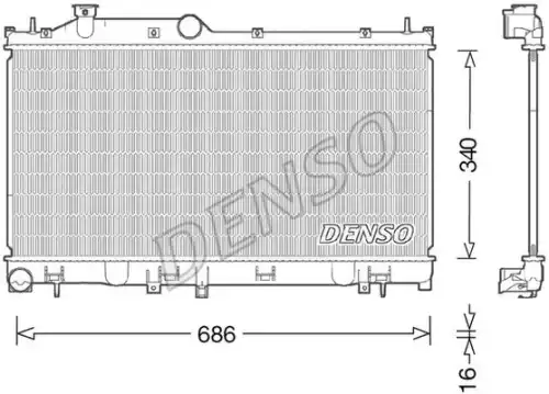 Радиатор системы охлаждения двигателя DENSO DRM36021
