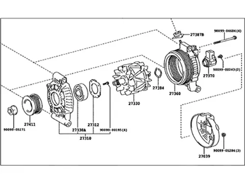 Генератор TOYOTA / LEXUS 27060-38040