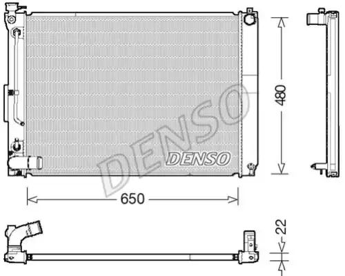 Радиатор системы охлаждения двигателя DENSO DRM51012