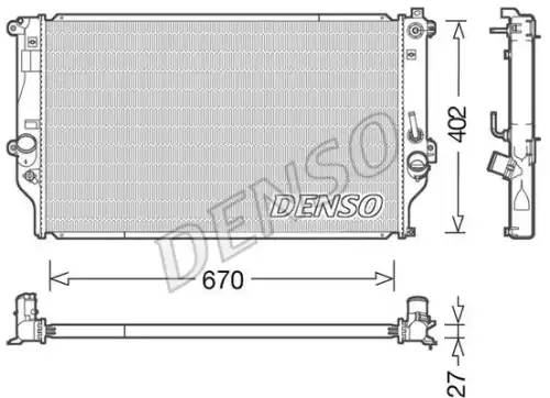 Радиатор системы охлаждения двигателя DENSO DRM50092