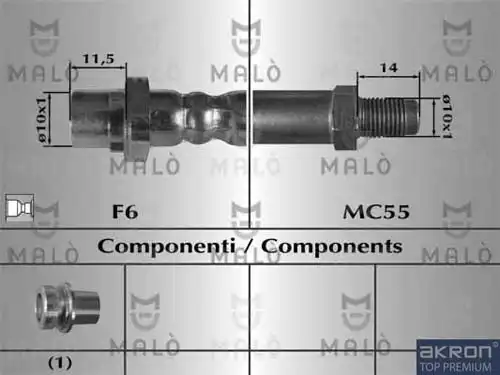 Шланг тормозной 80658 MALO
