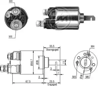 Втягивающее реле стартера 602 ZM