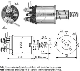 Втягивающее реле стартера 1615 ZM