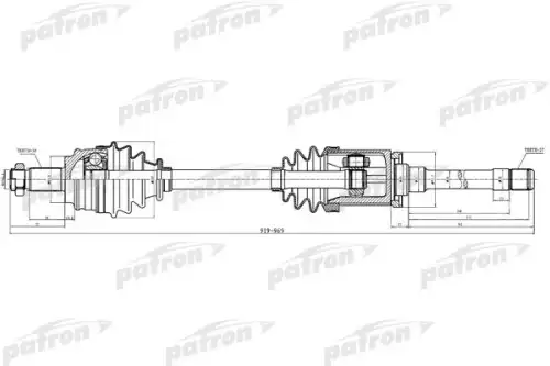 Вал приводной в сборе PATRON PDS0380