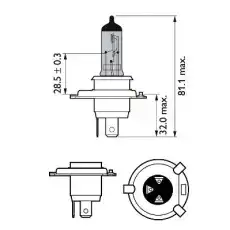 Автолампа P43t PHILIPS 12342RVS2 H4 12