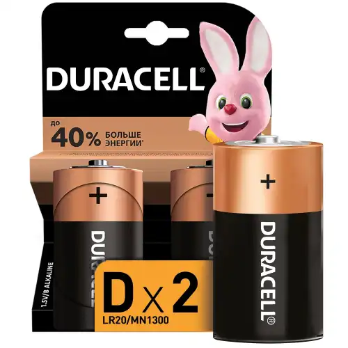D-LR20 Элемент питания D: LR20-BC2 ALKALINE BASIC 1,5V DURACELL /2/20/60