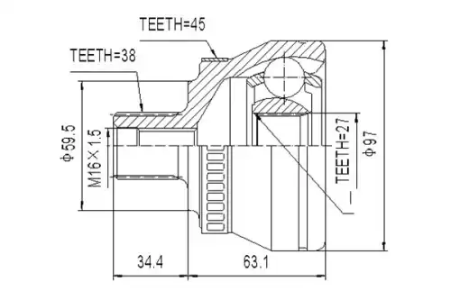 Датчик ABS DYNAMAX DCV803019