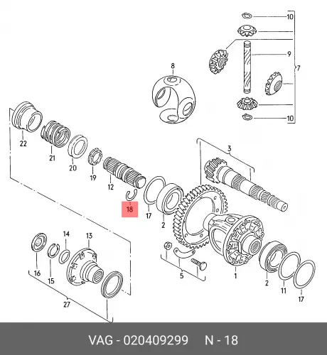  КОЛЬЦО СТОПОРНОЕ VAG 020409299