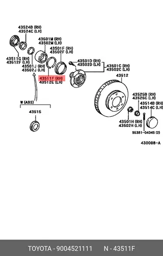 КОЛЬЦО 90045-21111 TOYOTA / LEXUS