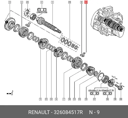 ролик синхронизатора!\ Renault 326084517R