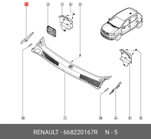 заглушка кузова!\ Renault 668220167R